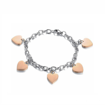 Nouveaux bijoux de bracelet de charme de coeur de conception, bracelet en acier inoxydable de pied de chaîne de bijoux